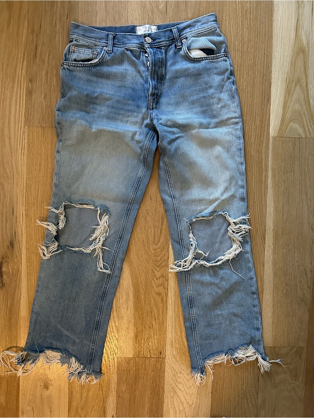 We The Free Distressed Cropped Jeans